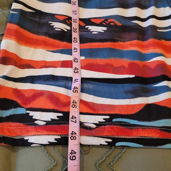 Muriell's Closet multiprint knit dress. White, blue, orange. Fits like a… - Picture 4 of 8